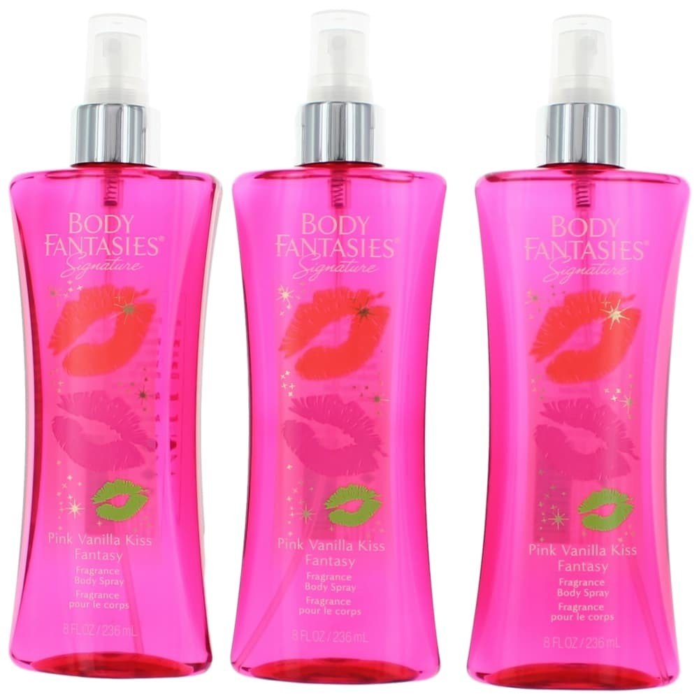 Pink Vanilla Kiss Fantasy 3 Pack 8Oz Fragrance Body Spray Women : Beauty & Personal Care
