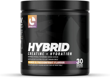 Efectiv Hybrid Creatine Plus Hydration | 5G Creatine Monohydrate Powder | Added Electrolytes | Astrogin For Increased Absorption | 30 Servings | 300 Grams (Mango & Passionfruit)