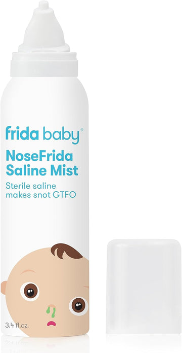 Frida Baby NoseFrida Saline Mist Spray | Baby Saline Nasal Spray to Soften Nasal Passages | Baby Saline Spray for Use Before NoseFrida The SnotSucker, 3.4 fl.oz