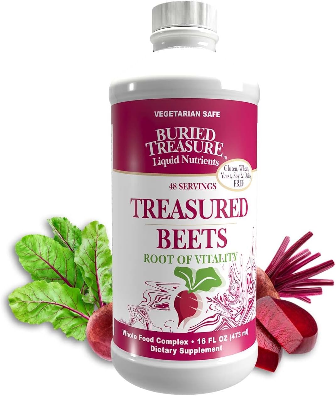 Buried Treasure ,Treasured Beets, 16Oz 48 Servings, Nitric Oxide Supporting Superfood Supplement