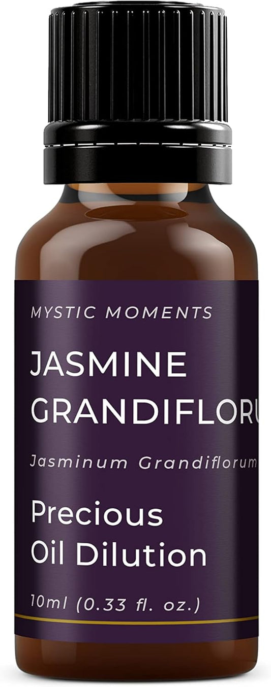 Mystic Moments | Jasmine Grandiflorum Absolute Precious Oil Dilution 10ml 3% Jojoba Blend Perfect for Massage, Skincare, Beauty and Aromatherapy