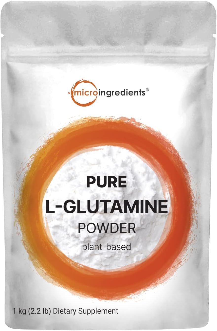 L Glutamine Powder Gut Health, 1Kg, 100% Pure, Free Form - Unflavored- Vegan Friendly, No Filler, No additives, Supports Muscle Recovery, Post Workout | Non-GMO & Gluten-Free