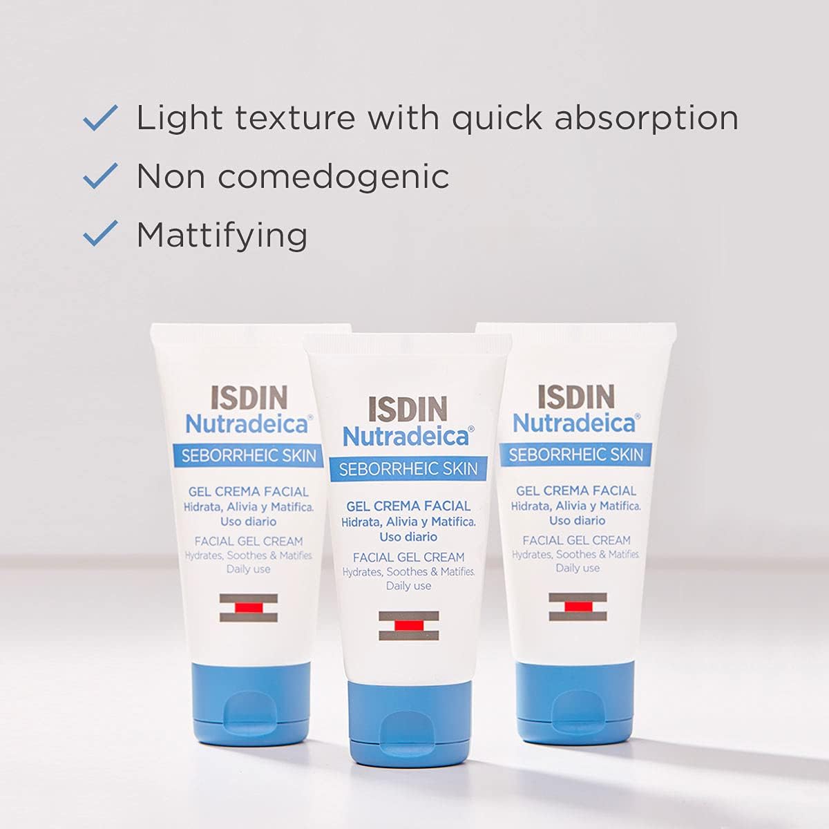 ISDIN Nutradeica Facial Gel Cream 50ml | For Seborrheic Skin | Hydrates, Soothes and Matifies skin : Amazon.co.uk: Beauty