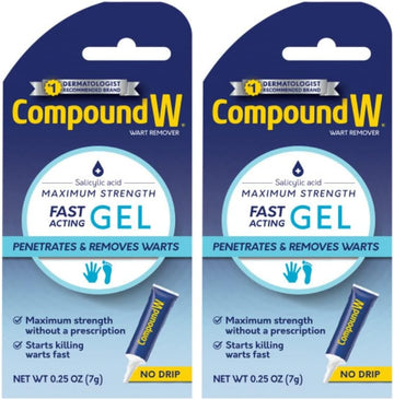 Compound W Wart Remover, Maximum Strength, Fast-Acting Gel, 0.25-Ounce (Pack Of 2) By Compound W