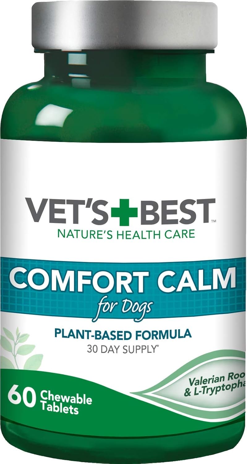 Vet's Best Comfort Calm Calming Dog Supplements | Dog Calming Aid | Promotes Relaxation and Balanced Behaviour | 60 Chewable Tablets?80137-4p