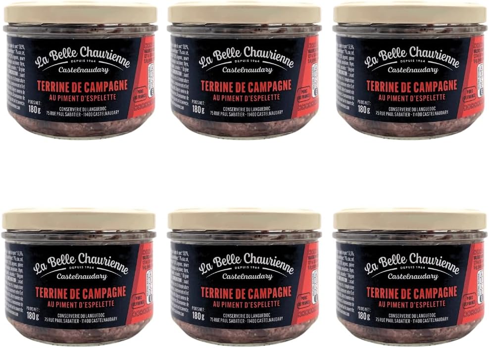 La Belle Chaurienne Piment D'Espelette Farmhouse Terrine 180G X 6