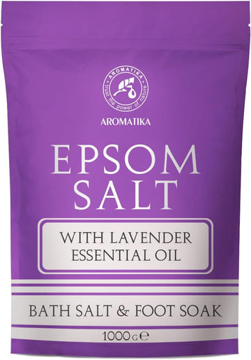 Epsom Bath Salt With Lavender Essential Oil 35Oz - Concentrated Magnesium Sulphate - Pure Epsom Salt - Soothing & Relieves Fatigue - Relaxation - Wellness
