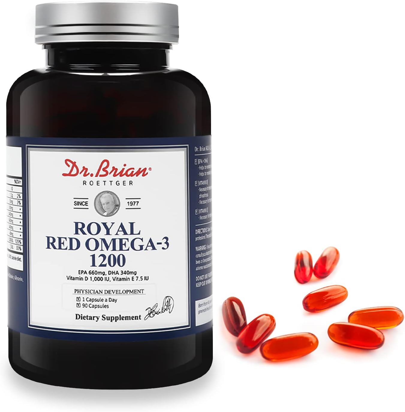 Dr.Brian Omega 3 Fish Oil - 1200 Mg |180 Softgels Lemon Flavor Rtg Omega3 | Epa & Dha | High Absorption Omega 3 Fatty Acid Supplements For Healthy Heart & Brain -180 Day Supply