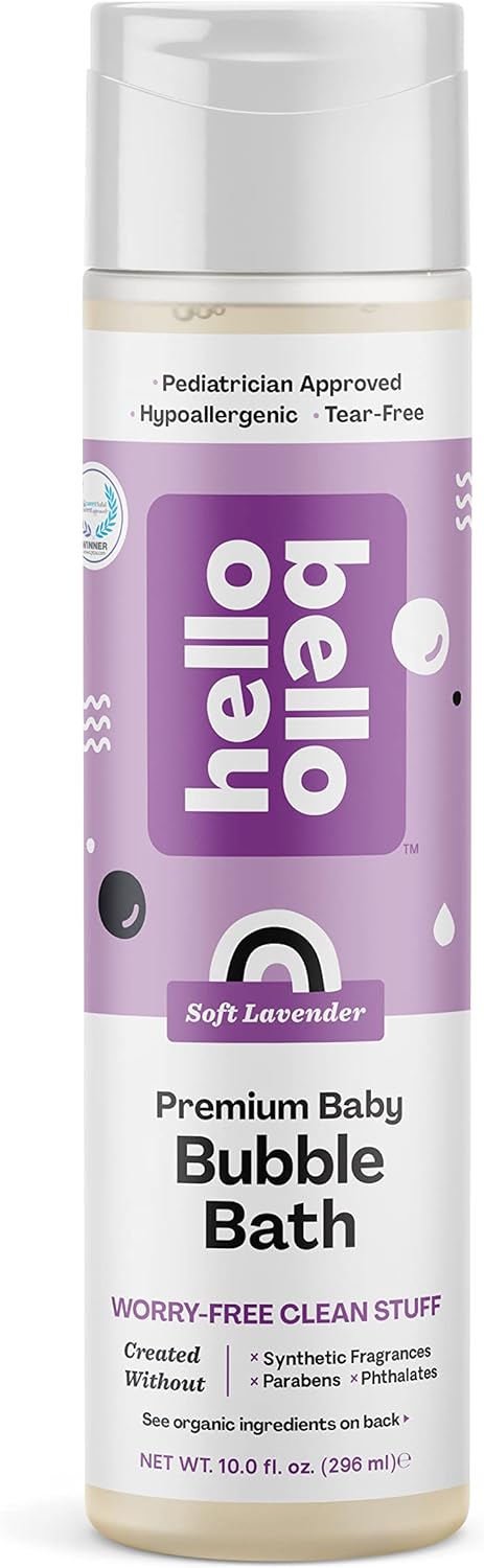 Hello Bello Bubble Bath - Gentle Hypoallergenic Tear-Free Formula For Babies And Kids - Vegan And Cruelty-Free - Soft Lavender Scented - 10 Fl Oz