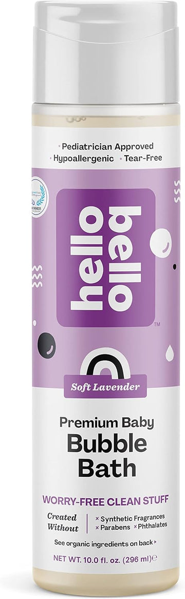 Hello Bello Bubble Bath - Gentle Hypoallergenic Tear-Free Formula For Babies And Kids - Vegan And Cruelty-Free - Soft Lavender Scented - 10 Fl Oz