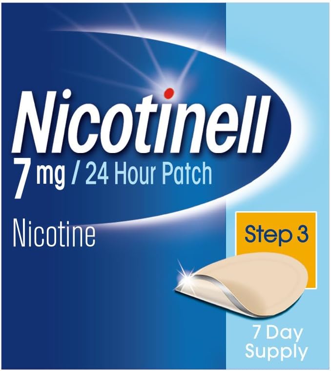 Nicotinell Nicotine Patch, Quit Smoking Aid Step 1, 24 Hour Patch, 21 Mg, Pack Of 7 & Nicotine Patch Stop Smoking Aid Step 2, 14 Mg 24 Hour 7 Patches