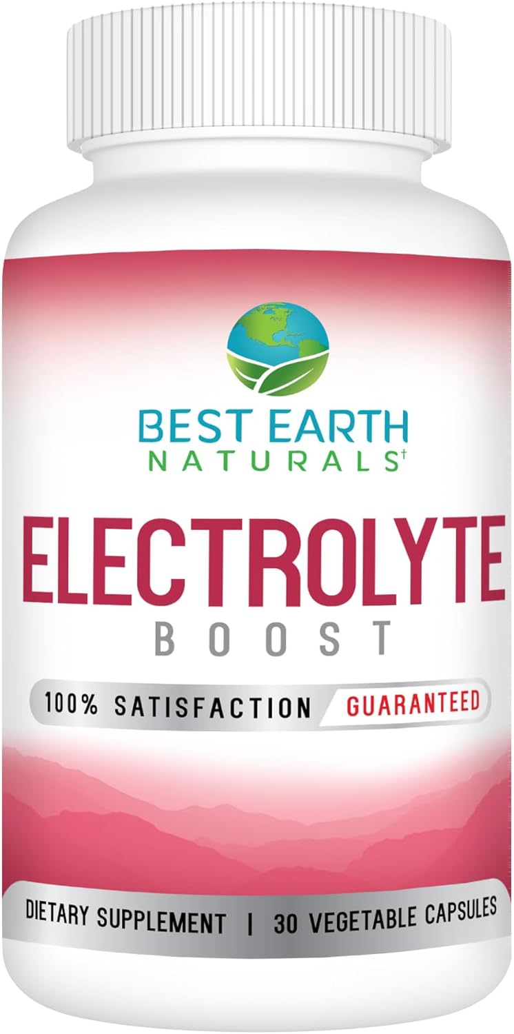 Best Earth Naturals Electrolyte Support Supplement - Support Electrolyte Balance With Vitamin D, Calcium, Magnesium, Sodium, Potassium, Boron And More - 30 Ct. Capsules