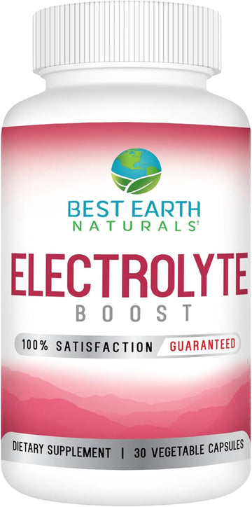 Best Earth Naturals Electrolyte Support Supplement - Support Electrolyte Balance With Vitamin D, Calcium, Magnesium, Sodium, Potassium, Boron And More - 30 Ct. Capsules