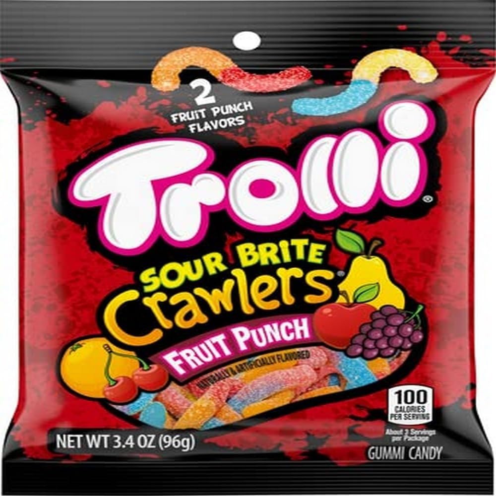 Trolli Sour Brite Crawlers, Fruit Punch, 3.4 Oz