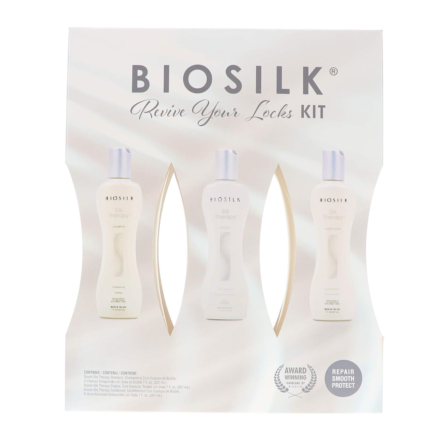 BioSilk Therapy Trio Shampoo Conditioner Original, 7 Fl Oz (Pack of 3)