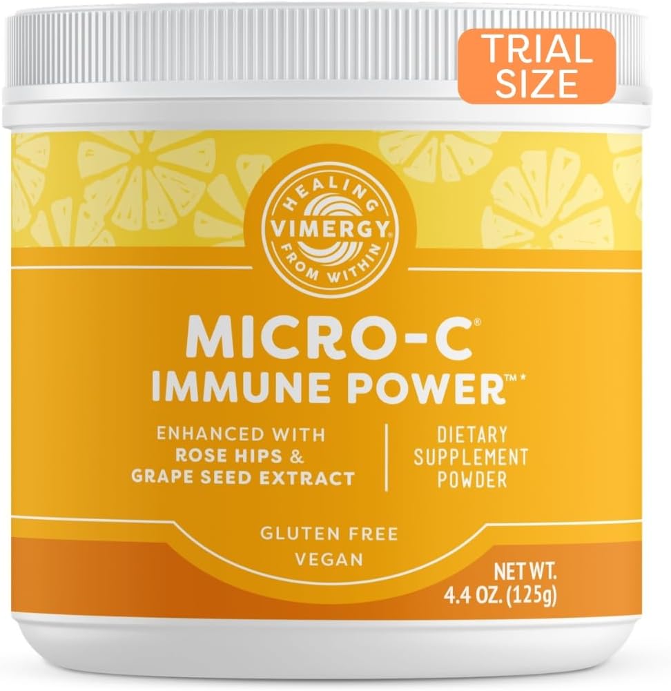 Vimergy Micro-C Immune Power Tm* - Travel Size, 69 1000Mg Servings – Gentle Form – Antioxidant Phytonutrients – Immune & Nerve Support – Benefits Bone & Cartilage – Gluten-Free, Kosher, Vegan (125G)