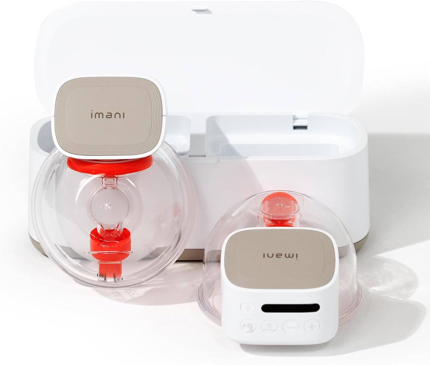 Legendairy Milk Imani i2 Plus + Charging Dock - Wearable Electric Breast Pump Hands Free - Cordless, Wireless Complete Duo Kit - 25mm Flange, 21mm Insert and 7oz Capacity