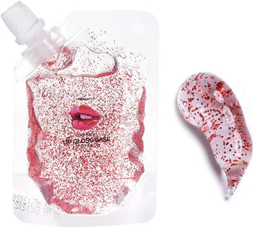20Ml Clear Transparent Moisturizing Diy Lip Gloss Base Lip Balm Material Gel, Organic Lipctisk Lip Glow Lip Glaze Base For Making Your Own Lip Plumper/Lip Tint/Lip Primer (Red Pearlescent)