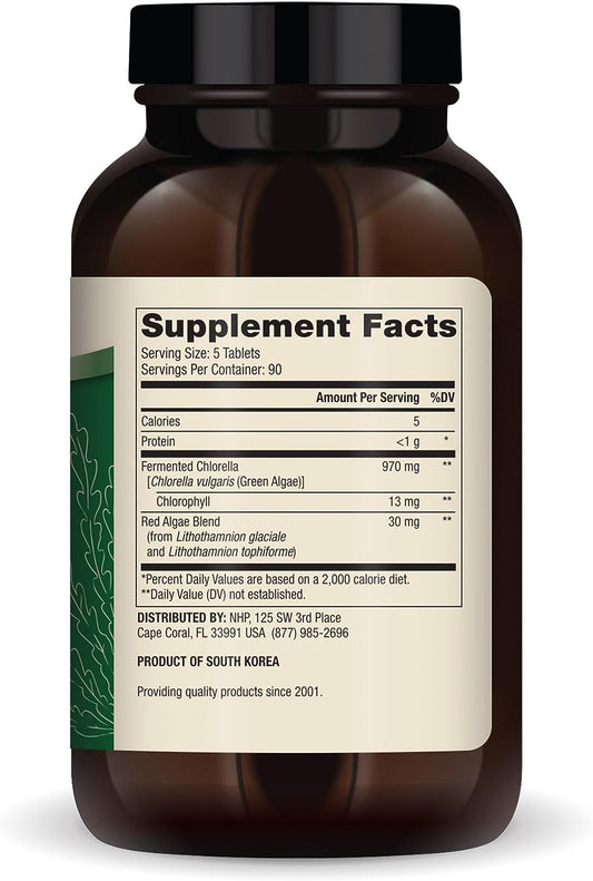 Dr. Mercola Fermented Chlorella with Chlorophyll, 90 Servings (450 Tablets), Dietary Supplement, Supports Immune and Organ Health, Non GMO, NSF Certified