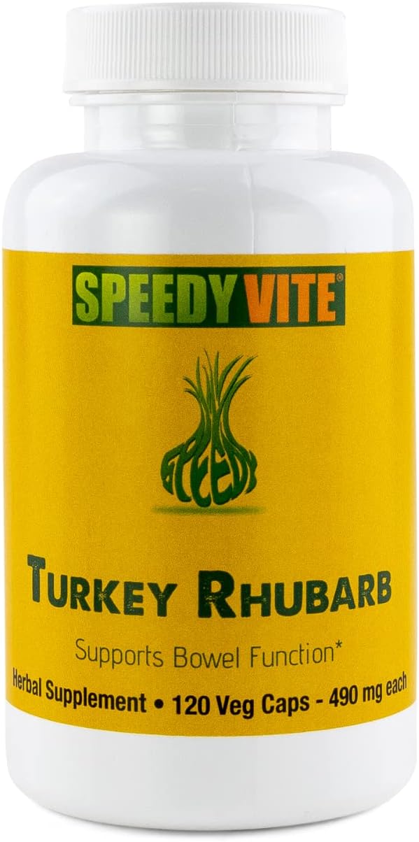 SpeedyVite? Turkey Rhubarb Formula | Supports Bowel Function* | Colon Detox and Cleanse Formula | Contains Cascara Sagrada, Senna, Psyllium, Aloe Vera, Slippery Elm and More (1x 120 Veg Caps)