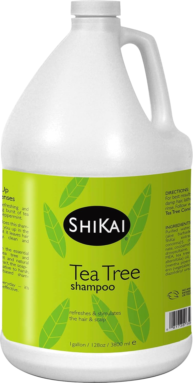 ShiKai Tea Tree Shampoo (1 Gallon) Wake Up with Peppermint & Tea Tree | Refresh & Stimulate Your Scalp | Soap Free Alternative | Moisture for Daily Use : Beauty & Personal Care