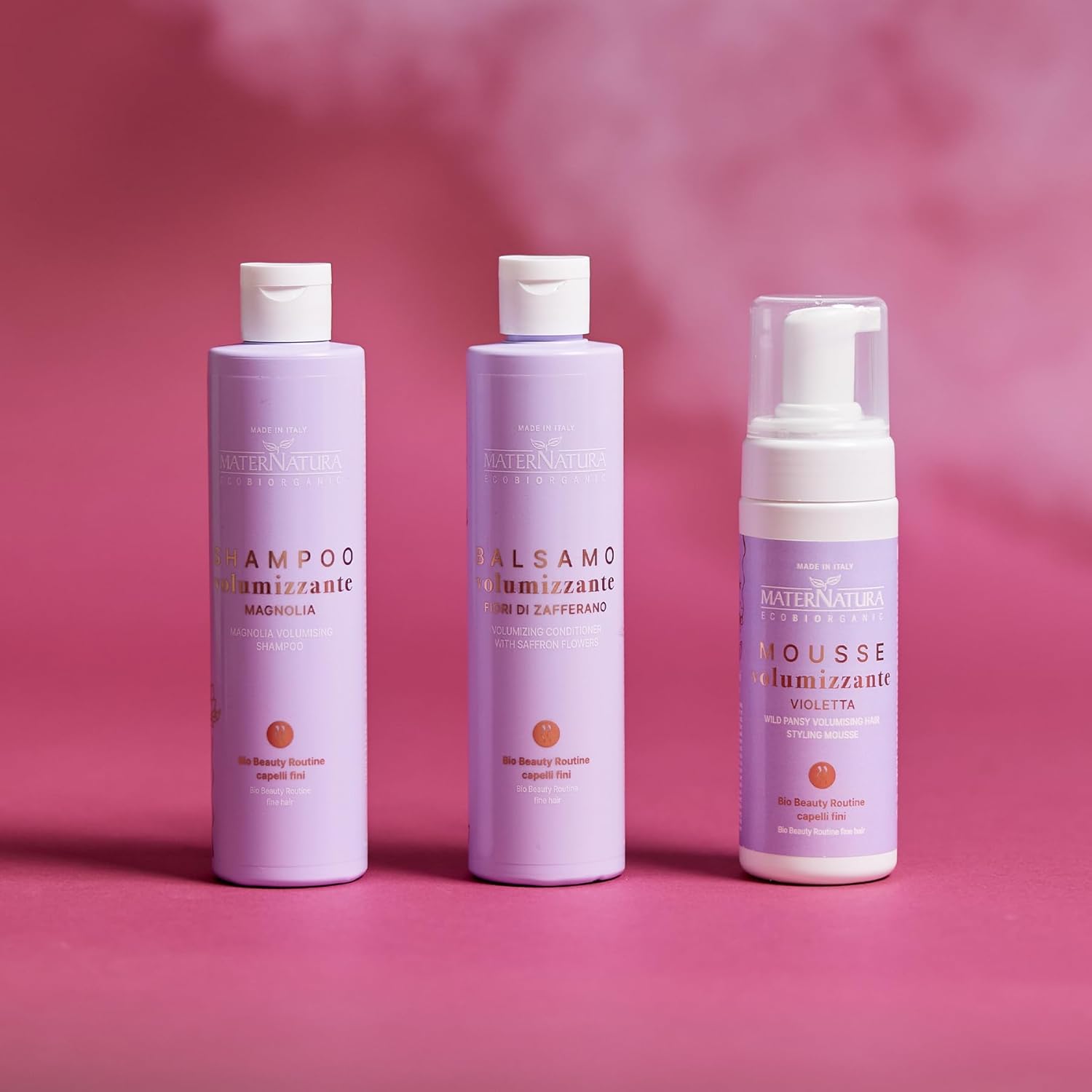 Maternatura, Volume Shampoo For Fine Hair With Magnolia, Extreme Volume And Softness, With Anti-Frizz Effect, Beauty Routine Skin And Oily Hair, Organic, Made In Italy, 250 Ml