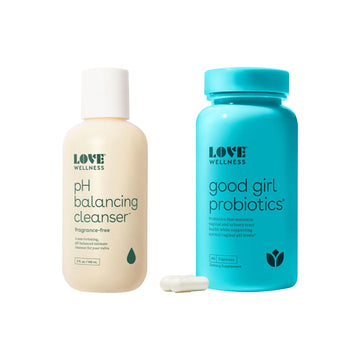 Love Wellness pH Balancing Cleanser & Good Girl Probiotics | Vaginal pH Balance Supplement & Feminine Wash for Women | Vaginal Odor Control with Prebiotics for Urinary Tract & Intimate Feminine Health