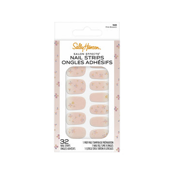 Sally Hansen Salon Effects, Pink Blossom, Nail Strips, No Uv Light Needed, No Dry Time, Long-Lasting, Non-Damaging, No Chipping