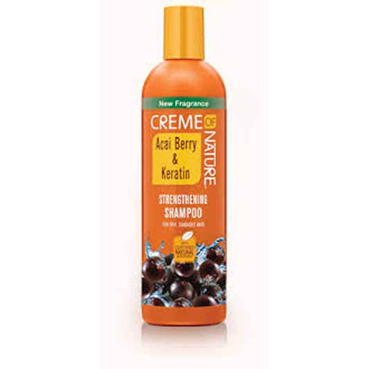 Creme of Nature, Strengthening Shampoo, Acai Berry & Keratin Formula for Dry Damaged Hair, 12 Fl Oz : Beauty & Personal Care