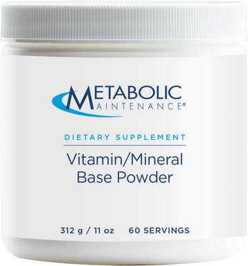 Metabolic Maintenance Vitamin Mineral Base Powder - Iron Free Multivitamin with Active B Vitamins + Chelated Minerals (312 Grams, 60 Servings)