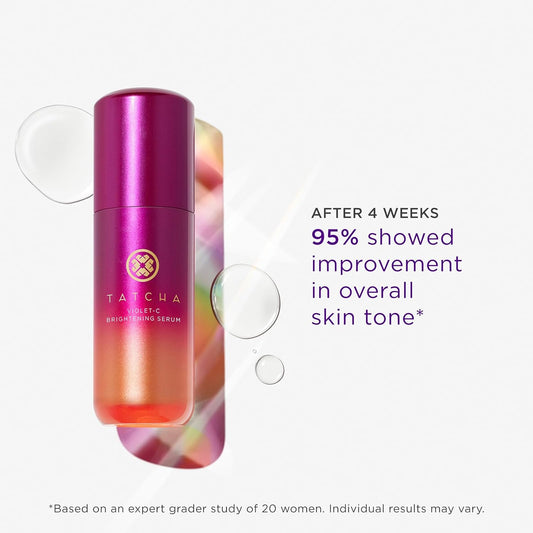 Tatcha Violet-C Brightening Serum | 20% Vitamin C + 10% Ahas | Pure Ingredients To Help Soften & Smooth For More Radiant, Even-Toned Skin | 30 Ml / 1 Oz