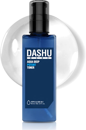 Dashu Mens Aqua Deep Potent Toner 5.17Fl Oz – Facial Toner, Tightens Pores, All Skin Types, Recondition And Purify Skin, Anti-Aging, Dead Skin Care, Moisturizing
