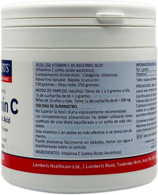 Lamberts Vitamin C Ascorbic Acid - 250G Powder