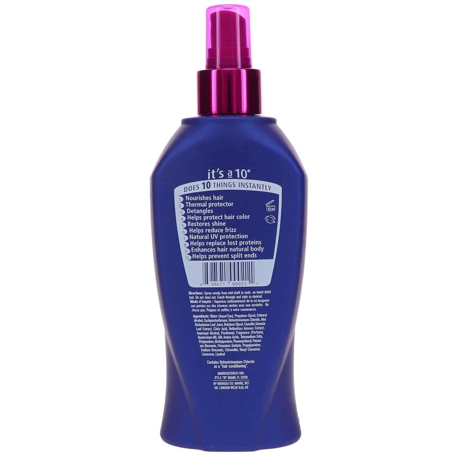 It'S A 10 Haircare Miracle Leave-In Product, 10 Fl. Oz. : Beauty & Personal Care