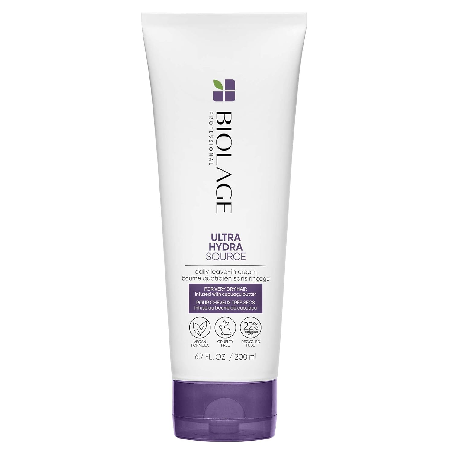 Biolage Ultra Hydra Source Leave-in Cream with Cupuacu Butter | Conditions & Softens Hair | For Very Dry Hair | Vegan | Silicone & Paraben Free | Cruelty Free | 6.7 Fl. Oz