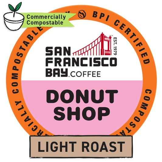 San Francisco Bay Compostable Coffee Pods - Donut Shop (80 Ct) K Cup Compatible including Keurig 2.0, Light Roast