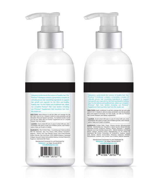 Hairgenics Pronexa Hair Growth & Regrowth Therapy Hair Loss Shampoo And Conditioner Combo Pack. 2 Bottles, 8 Fl Oz Per Bottle. With Biotin, Collagen, And Dht Blockers For Thinning Hair