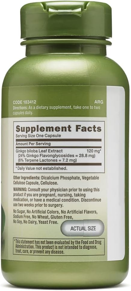 GNC Herbal Plus Ginkgo Biloba 120mg | Supports Mental Sharpness | Vegetarian | 100 Count : Health & Household