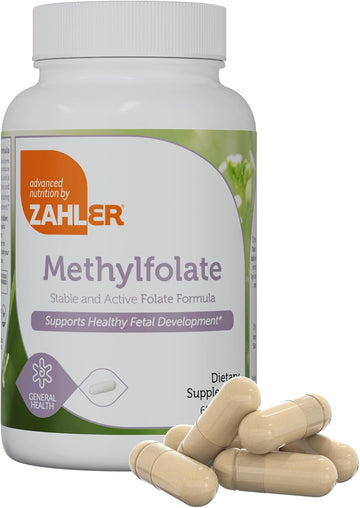 Zahler Methylfolate - Supports Healthy Fetal Development And Genetic Health - Methylated Folic Acid From 1000 Mcg Dfe L-Methylfolate - Kosher Non Gmo Methyl Folate Supplement For Women (60 Capsules)