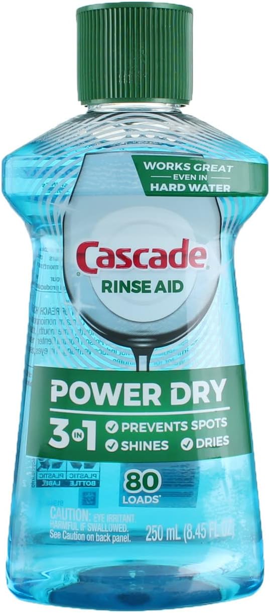 Cascade Rinse Aid Platinum, Dishwasher Rinse Agent, Regular Scent, 8.45 Ounce, (Pack of 3)