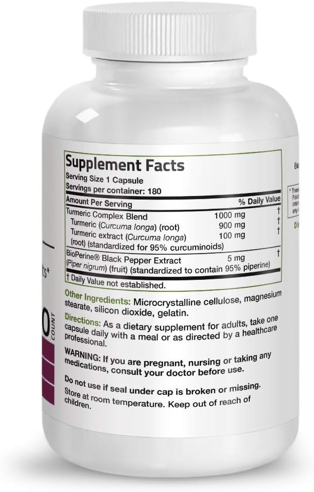 Turmeric Curcumin with BioPerine High Potency Premium Joint Support + Bronson Antarctic Krill Oil 1000 mg with Omega-3s EPA, DHA : Health & Household