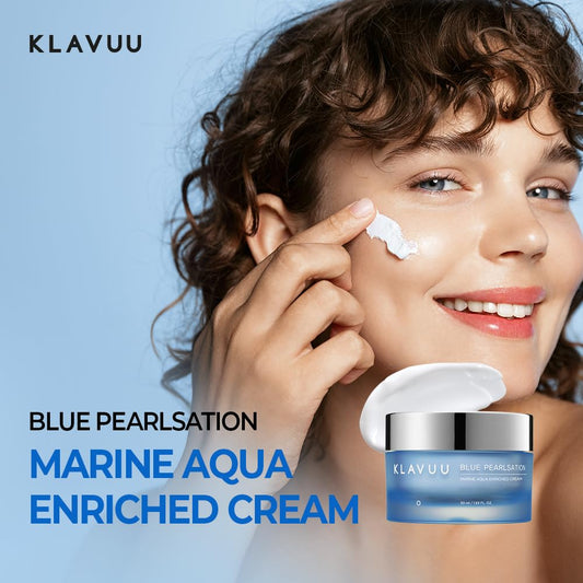 Blue Pearlsation Marine Aqua Enriched Cream - Hypoallergenic Deep Moisturizer With Apple Water For Nourished, Balanced Skin, Perfect For Sensitive Skin Seeking Hydration And Radiance – 1.69 Floz