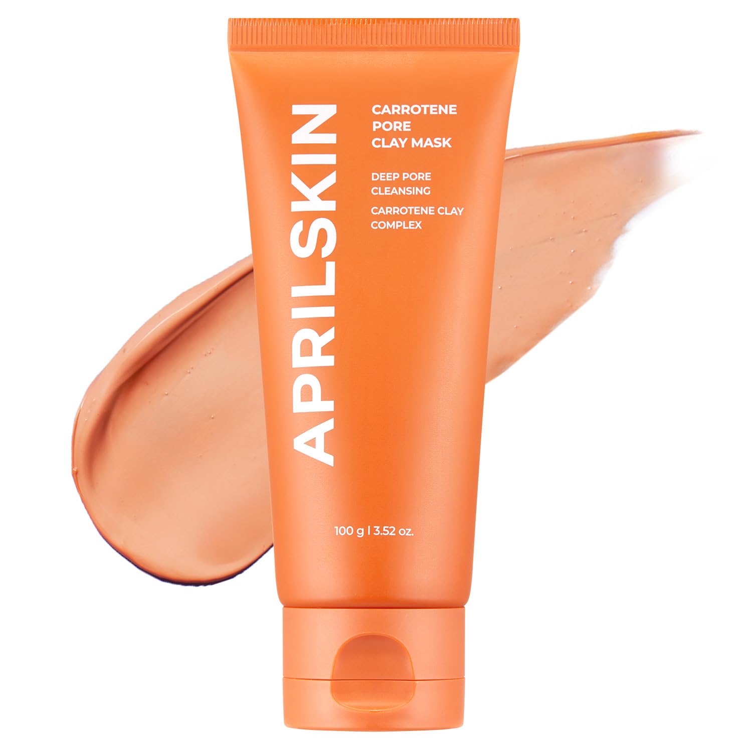 Aprilskin Carrotene Ipmp 3-Min Quick Dry Pore Caring Clay Mask | Kaolin & Zinc Pca | Reduces Pores & Sebum | Cooling Effect | Vegan | Gentle Exfoliation | Korean Skin Care | 100G 3.52 Oz