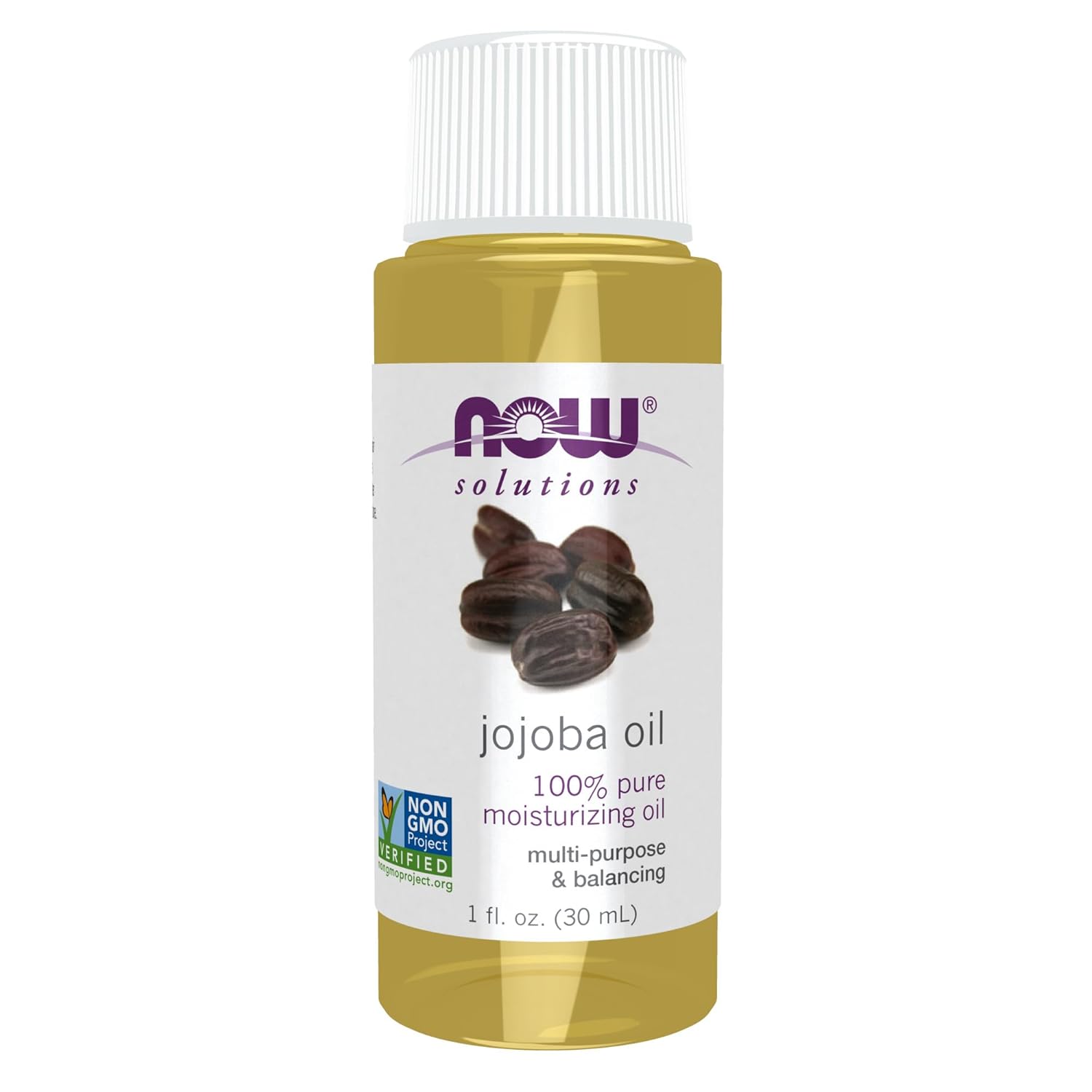 Now Foods Solutions, Jojoba Oil, 100% Pure Moisturizing, Multi-Purpose Oil For Face, Hair And Body, 1-Ounce