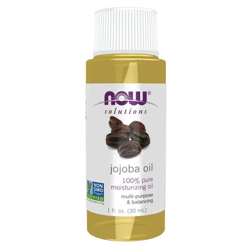 Now Foods Solutions, Jojoba Oil, 100% Pure Moisturizing, Multi-Purpose Oil For Face, Hair And Body, 1-Ounce