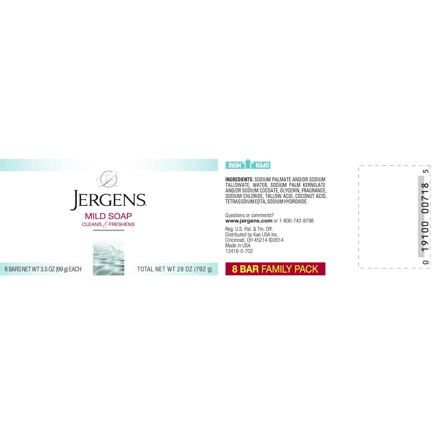 Jergens Mild Soap, Lightly Scented Gentle Cleansing Soap, For All Skin Types, 3.5 Ounce (Pack of 8) : Beauty & Personal Care