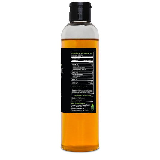 Greenive Flax Seed Oil Organically Grown100% Pure Cold Pressed High Vegan Omega Fatty Acids (8 Fl Oz)