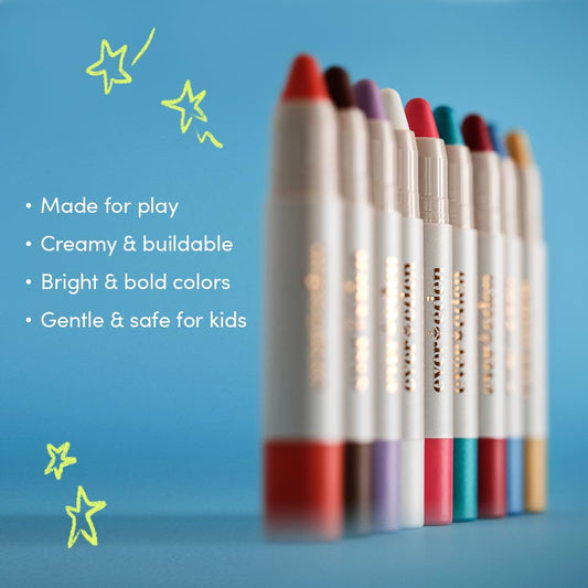 Evereden Kids Fantasy Face Crayon Trio: Non Toxic Kids Makeup & Multi-Purpose Face, Eye, & Lip Crayon - Creamy Natural Makeup for Kids - Vegan & Clean Makeup for Kids - Safe for Sensitive Skin