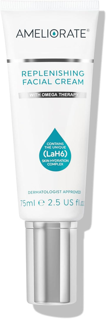 Ameliorate Replenishing Facial Cream 75Ml | Lab6, Ceramides, Cica Extract, Hylauronic Acid | Dermatologically Tested, Menopause Friendly, Bsf Approved