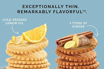 Dewey'S Bakery Meyer Lemon & Triple Ginger Moravian Style Thin Cookies Duo Pack | No Artificial Flavors, Synthetic Colors Or Preservatives | Baked In Small Batches | 9Oz (Pack Of 2)